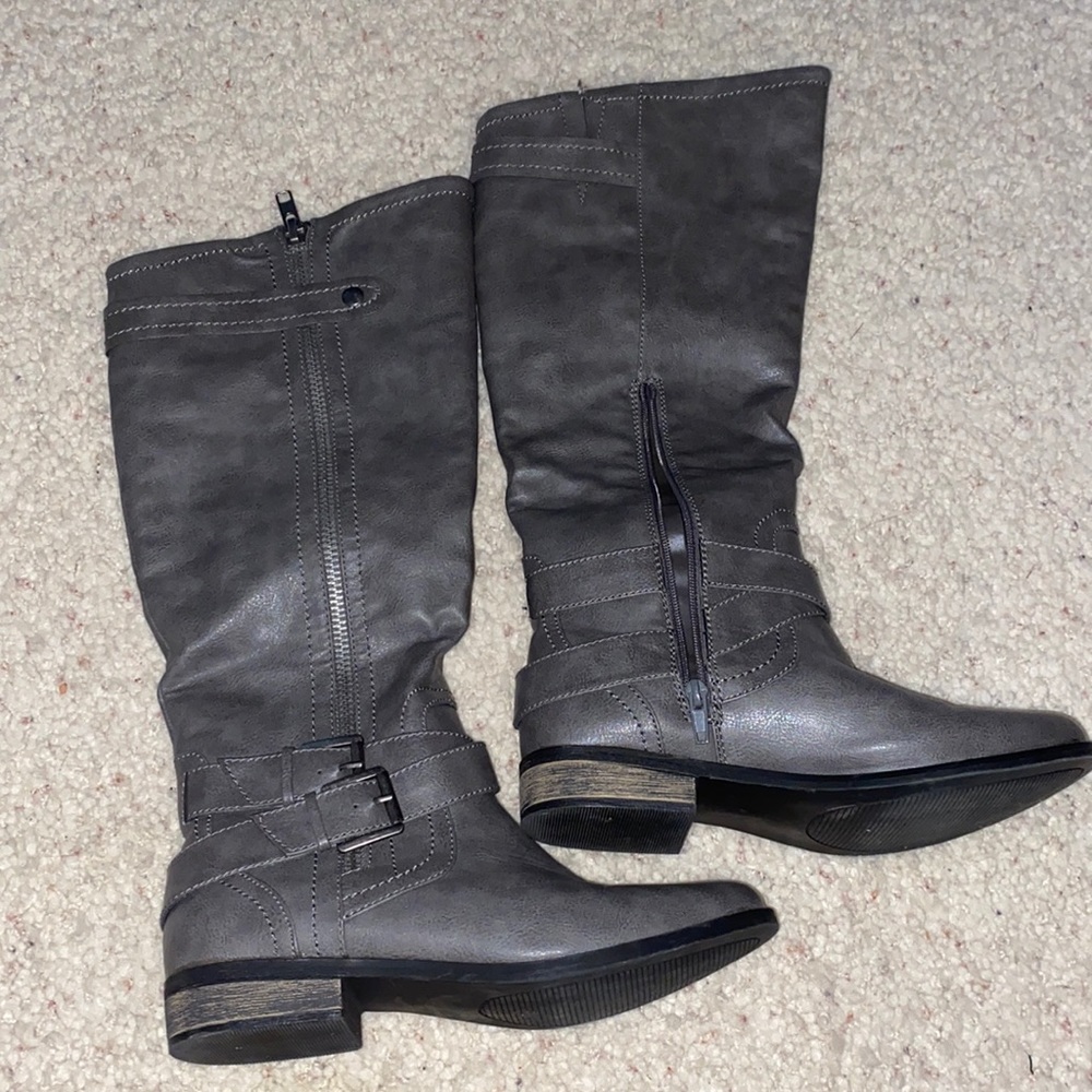 tall gray boots